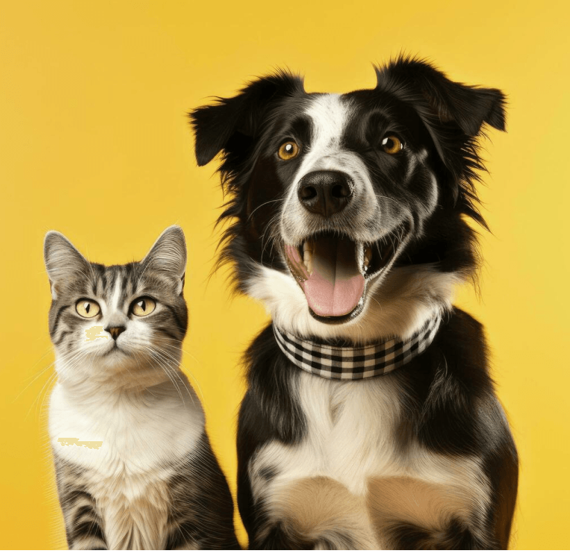 Foto do cachorro com o gato